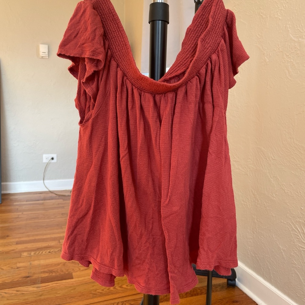 Women's Red Off the Shoulder Top